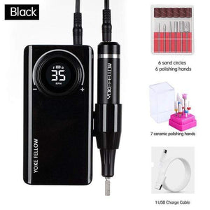 Planet Gates France / 35000RPM BK-D 35000RPM Nail Drill Machine Electric Nail File LED Display Nail Tools Portable Manicure Machine Nail Drill Bits Polisher