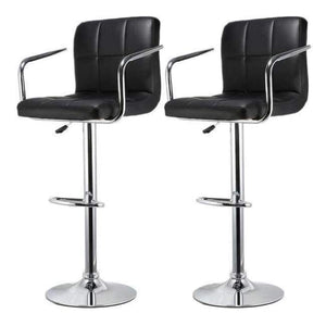 Planet Gates France / Black JEOBEST 2Pcs Synthetic Swivel Bar Stools Stainless Steel Adjustable Height Chairs with Footrest Barstool Chair DE FR Stock HWC