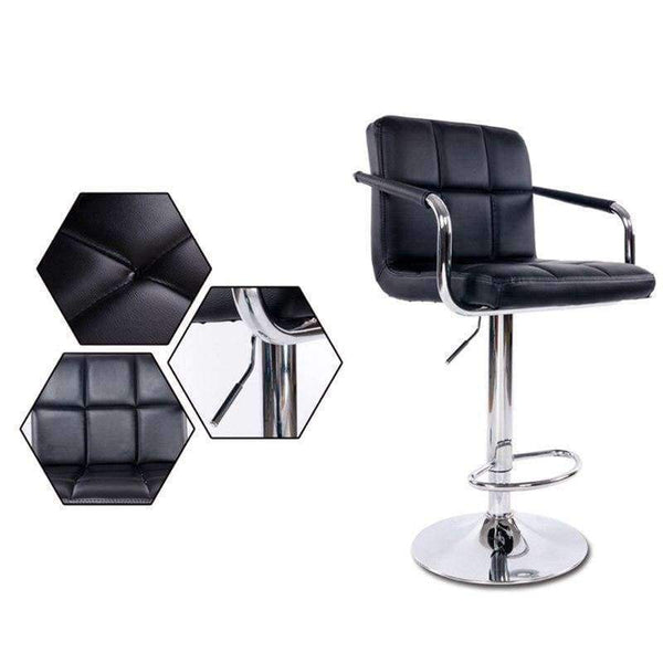 Planet Gates France / Black JEOBEST 2Pcs Synthetic Swivel Bar Stools Stainless Steel Adjustable Height Chairs with Footrest Barstool Chair DE FR Stock HWC