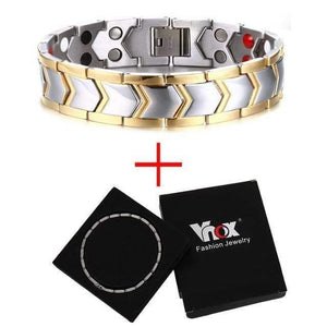 Planet Gates free gift box Stainless Steel Magnetotherapy Bracelet Men Jewelry New Fashion Bio Energy Magnet Bracelets & Bangles