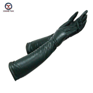 Planet Gates Free shipping 2018 winter lady fashion sheepskin leather gloves women genuine leather mittens female long styleArm sleeve zp001