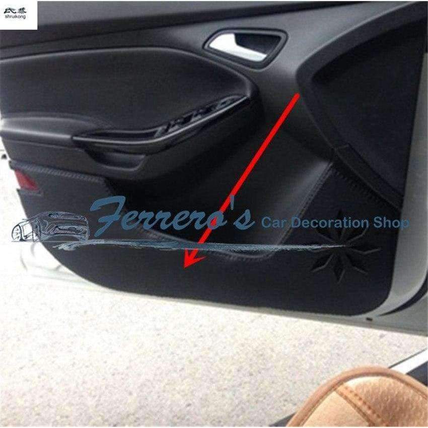 Planet Gates Free shipping 4pcs/lot PU leather car stickers car accessories door protection kick cover for 2012-2017 FORD FOCUS 3 MK3