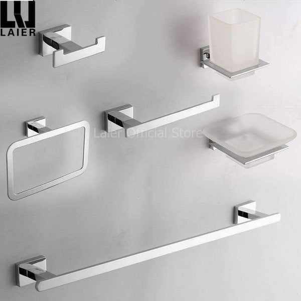 Planet Gates free shipping Bathroom Hardware Set Chrome simple Toothbrush Holder Paper Holder Towel Bar Bathroom Accessories