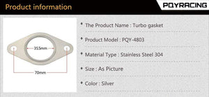 Planet Gates Free Shipping New 5pcs(lot) Sport Wastegate 38mm Gasket Stainless Steel 304 Turbo Gasket PQY4803