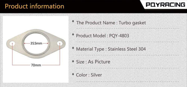 Planet Gates Free Shipping New 5pcs(lot) Sport Wastegate 38mm Gasket Stainless Steel 304 Turbo Gasket PQY4803