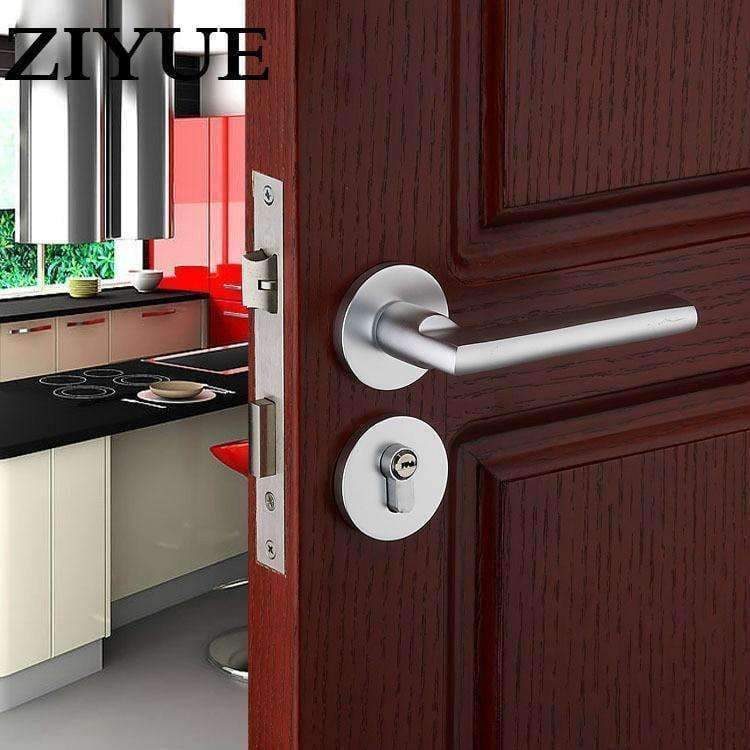 Planet Gates Free Shipping Silver White European Simple Space Aluminum Solid Split Door Lock Indoor Bedroom Wooden Mechanical Hardware Locks