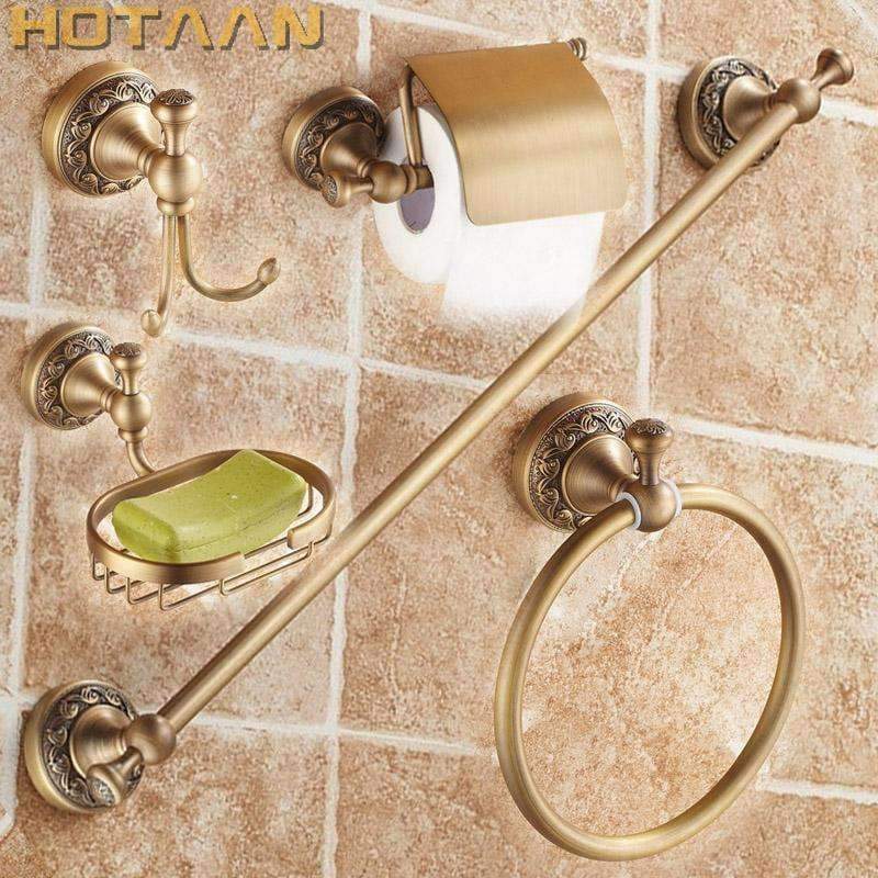 Planet Gates Free shipping,solid brass Bathroom Accessories Set,Robe hook,Paper Holder,Towel Bar,Soap basket,bathroom sets,YT-10600-5