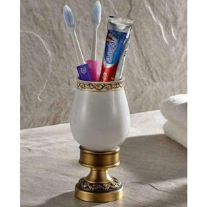 Planet Gates Free Standing Cup Antique Brass Carved Collection Double Cup Holder Bathroom Products Bathroom Accessories Creative Faucet Bathroom Hardware Set