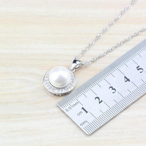 Planet Gates Freshwater Pearls White Round 925 Silver Jewelry Sets For Women Wedding Bridal Costume Sets And Free Gift