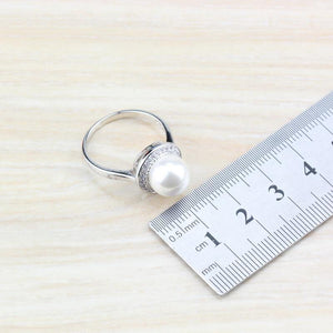 Planet Gates Freshwater Pearls White Round 925 Silver Jewelry Sets For Women Wedding Bridal Costume Sets And Free Gift