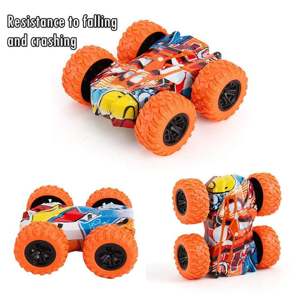 Planet Gates Friction Car Double-sided Graffiti Stunt Car 4wd Off-road Car Model Vehicle Children's Toy Die-casting Pull Back Racing Car