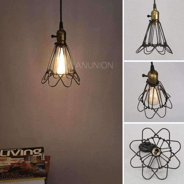 Planet Gates FRLED Fashion Vintage Wire Lamp Cage DIY Lampshade Industrial Lamp Guard Cage Lamp Shade Guard Classic Black Nordic Bulb Cover