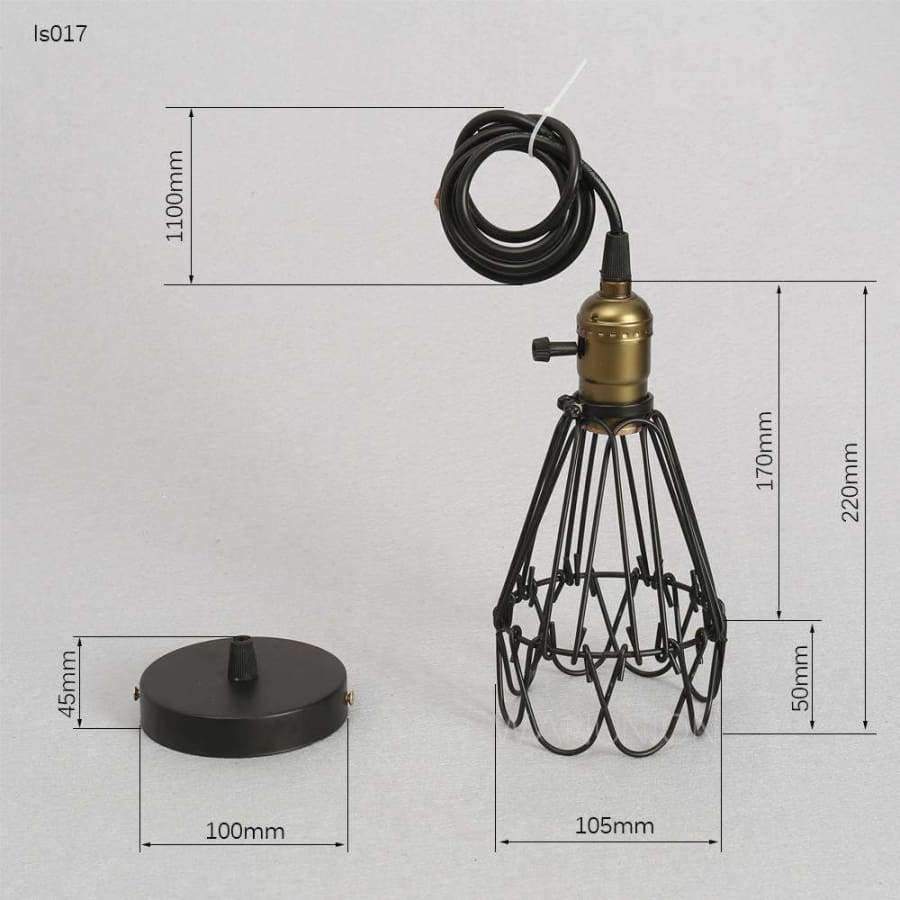 Planet Gates FRLED Fashion Vintage Wire Lamp Cage DIY Lampshade Industrial Lamp Guard Cage Lamp Shade Guard Classic Black Nordic Bulb Cover