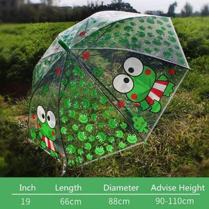 Planet Gates frog Cartoon print child's umbrella transparent rain tools for children animals giraffe,frog,tiger,rabbit,bear YS116