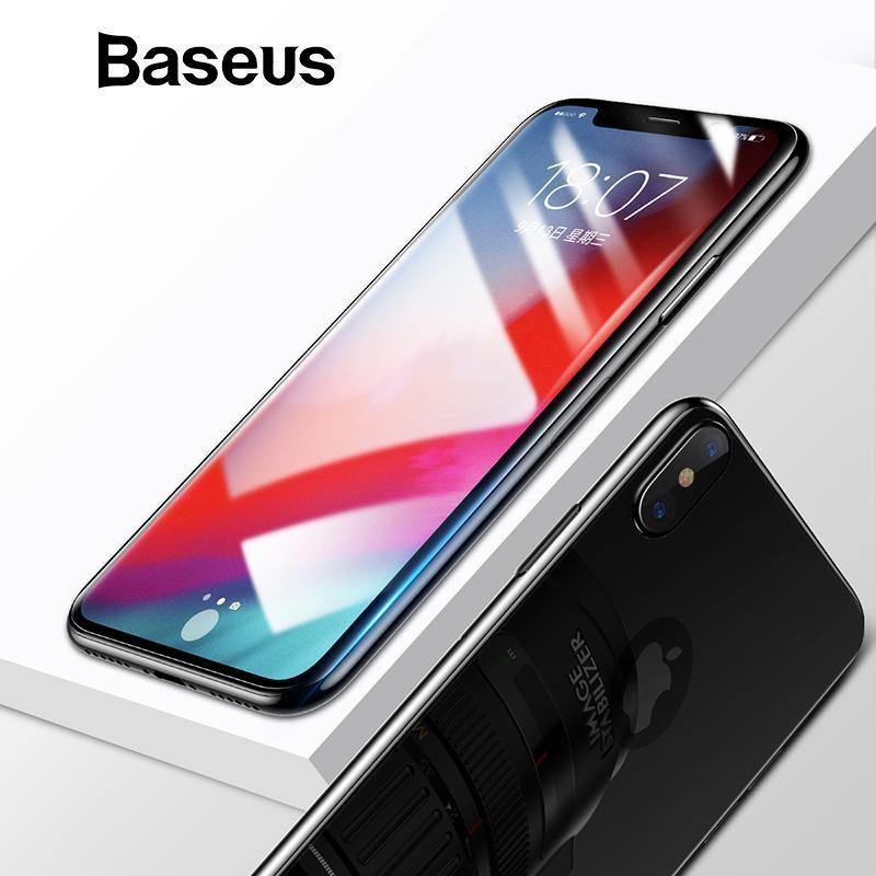Planet Gates Front Back Glass / For iPhone Xs 5.8 Baseus Front Screen Protector + Back Tempered Glass For iPhone Xs Xs Max XR 2018 Protective Glass 9H Thin Full Coverage Glass