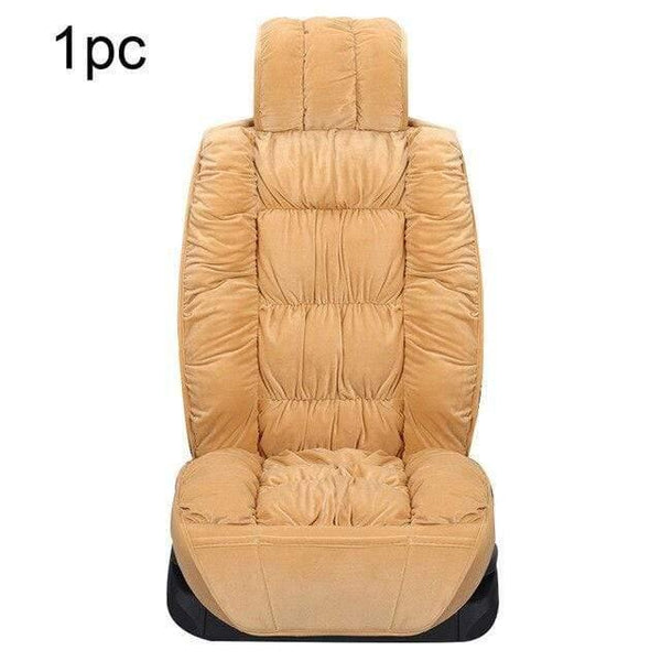 Planet Gates Front Beige 1pc / Russian Federation Automobiles Seat Cover Plush Car Seat Covers Interior Seat Cushion Warm Universal For Winter Protector Carpet Mats Accessories