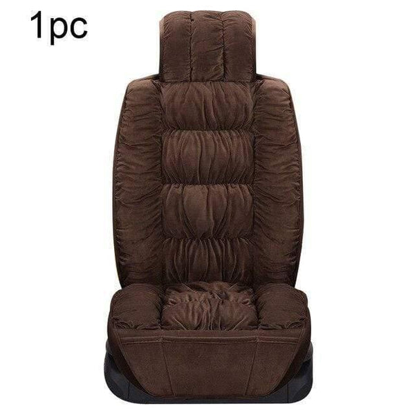 Planet Gates Front Brown 1pc / Russian Federation Automobiles Seat Cover Plush Car Seat Covers Interior Seat Cushion Warm Universal For Winter Protector Carpet Mats Accessories