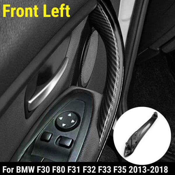 Planet Gates Front Left Plastic Car Interior Door Pull Handle Trim Cover Carbon Printed For BMW F30 F80 F31 F32 F33 F35 2013 2014 2015 2016-2018