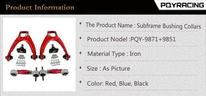 Planet Gates FRONT UPPER CONTROL ARM TUBE CAMBER KIT  FOR 96-00 CIVIC  LX DX EK EJ TUBULAR + 92-00 Adjustable Rear Camber Arms RED