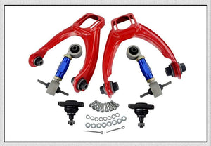 Planet Gates FRONT UPPER CONTROL ARM TUBE CAMBER KIT  FOR 96-00 CIVIC  LX DX EK EJ TUBULAR + 92-00 Adjustable Rear Camber Arms RED