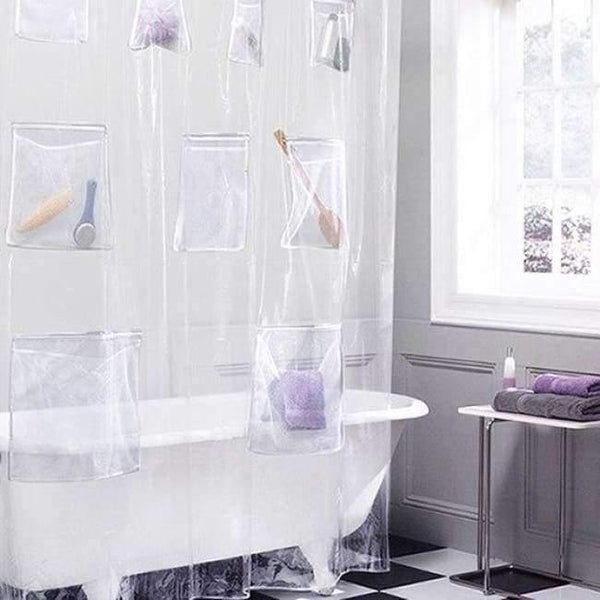 Planet Gates Frosted Translucent Bathroom Shower Curtain with Pocket Waterproof Bath Curtain Clear Translucent Bathroom Shower Curtain Bathroom Products