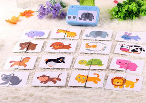 Planet Gates Fruit Animal Cognition Card Puzzle Game For Baby Toddler Montessori Matching Game 3D Jigsaw Kids Early Learning Educational Gift