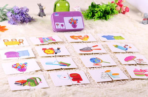 Planet Gates Fruit Animal Cognition Card Puzzle Game For Baby Toddler Montessori Matching Game 3D Jigsaw Kids Early Learning Educational Gift