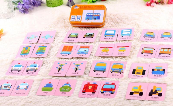 Planet Gates Fruit Animal Cognition Card Puzzle Game For Baby Toddler Montessori Matching Game 3D Jigsaw Kids Early Learning Educational Gift