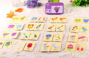 Planet Gates Fruit Animal Cognition Card Puzzle Game For Baby Toddler Montessori Matching Game 3D Jigsaw Kids Early Learning Educational Gift