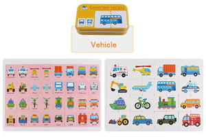 Planet Gates Fruit Animal Cognition Card Puzzle Game For Baby Toddler Montessori Matching Game 3D Jigsaw Kids Early Learning Educational Gift