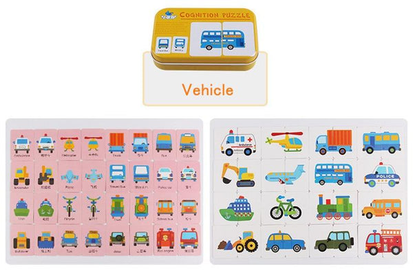 Planet Gates Fruit Animal Cognition Card Puzzle Game For Baby Toddler Montessori Matching Game 3D Jigsaw Kids Early Learning Educational Gift