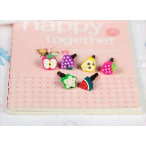 Planet Gates Fruit Dust Plug Dust Cap For Iphone Samsung 3.5mm Universal Earphone Headphone Mobile Phone Accessory
