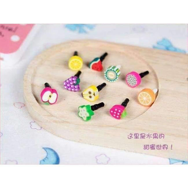 Planet Gates Fruit Dust Plug Dust Cap For Iphone Samsung 3.5mm Universal Earphone Headphone Mobile Phone Accessory