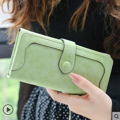 Planet Gates fruit green Fashion Women  Wallet Matte Stitching Women Long Brand Purse Clutch 9 Colour Handbag Wristlet  free shipping