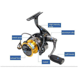 Planet Gates FS2000 and Spool / 10 / 2000 Series FS2000 Spinning Fishing Reel 9+1BB/ 5.2:1/5kg Metal Spool Screw in Handle with spare spool Molinete Para Pesca