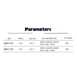 Planet Gates FS2000 and Spool / 10 / 2000 Series FS2000 Spinning Fishing Reel 9+1BB/ 5.2:1/5kg Metal Spool Screw in Handle with spare spool Molinete Para Pesca