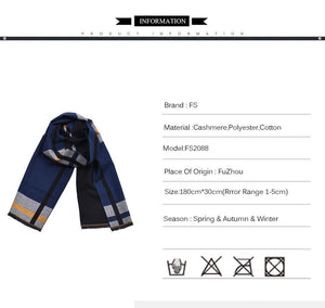 Planet Gates FS2090 1 / 180CM X 30CM Winter Cashmere Scarf Men Colorful Tassel Scarves Pashmina Wrap Shawl Bufanda Echarpe