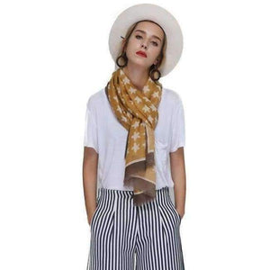 Planet Gates FS431 4 / 180CM X 90CM Cotton Scarf Women Shawls Pashmina Echarpe Femme Linen Wraps Thin Satin Pentagram Pattern Print Long Spring Summer Scarves