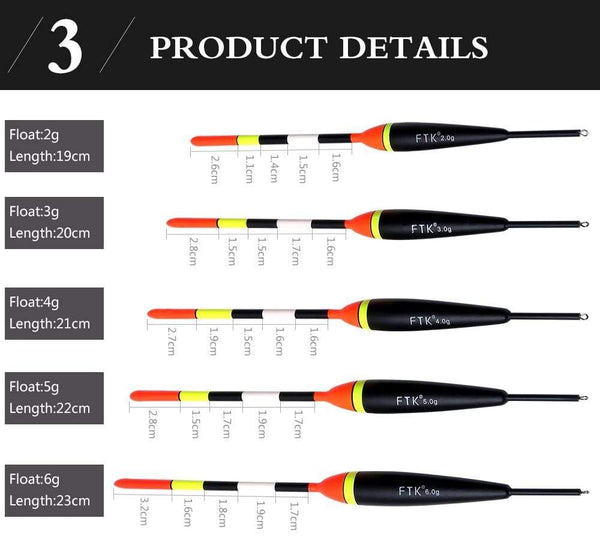 Planet Gates FTK Barguzinsky Fir Light On The Dark 5Pcs/Lot Fishing Float Length  19-23cm Float Weight  2g-6g  For Carp Fishing