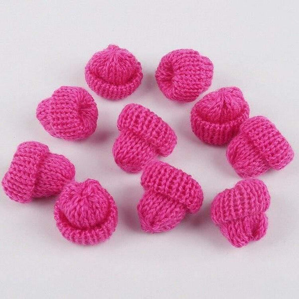 Planet Gates Fuchsia 10pcs Sewing Mini Soft Hat For Garment Decoration Kid's Doll Hat Children Hair Accessories DIY Art Craft Material