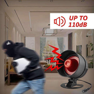 Planet Gates Fuers Alarm Siren Speaker Loudly Sound Alarm System Kits Wireless Home Alarm Siren Security Protection System for House Garage