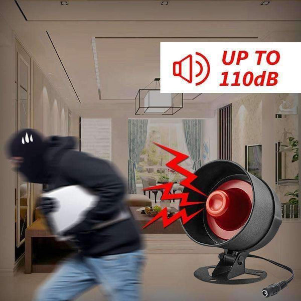 Planet Gates Fuers Alarm Siren Speaker Loudly Sound Alarm System Kits Wireless Home Alarm Siren Security Protection System for House Garage