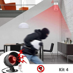 Planet Gates Fuers Alarm Siren Speaker Loudly Sound Alarm System Kits Wireless Home Alarm Siren Security Protection System for House Garage