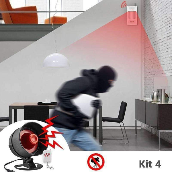 Planet Gates Fuers Alarm Siren Speaker Loudly Sound Alarm System Kits Wireless Home Alarm Siren Security Protection System for House Garage