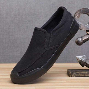 Planet Gates full black / 6.5 Monstceler Brand New Men's Canvas Loafers Shoes Breathable Fashion Men's Vulcanized Shoes M7833