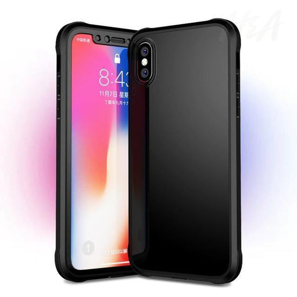 Planet Gates Full Black / For iphone 6 6s H&A Luxury 360 Full Coverage Phone Case For iPhone 7 8 Plus 6 6s Plus X 10 Tempered glass Silicone Cover For iPhone X PC Cases
