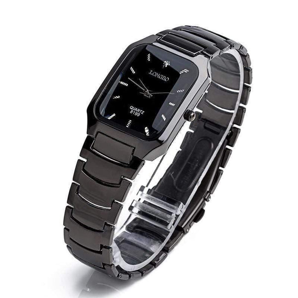 Planet Gates Full Black Man Size Brand Man Woman Lovers Clocsk Full Black Stainless Steel Quartz Wrist Watch Folding Clasp Gift Dress Watches