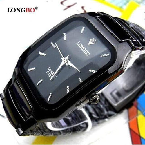 Planet Gates Full Black Man Size Brand Man Woman Lovers Clocsk Full Black Stainless Steel Quartz Wrist Watch Folding Clasp Gift Dress Watches