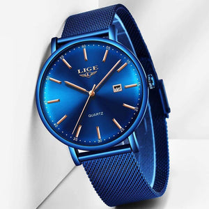 Planet Gates Full black Watch Stainless Steel Mesh Belt Waterproof Clock Quartz Wristwatch Women watch  Relogio Masculino