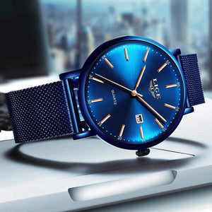 Planet Gates Full black Watch Stainless Steel Mesh Belt Waterproof Clock Quartz Wristwatch Women watch  Relogio Masculino